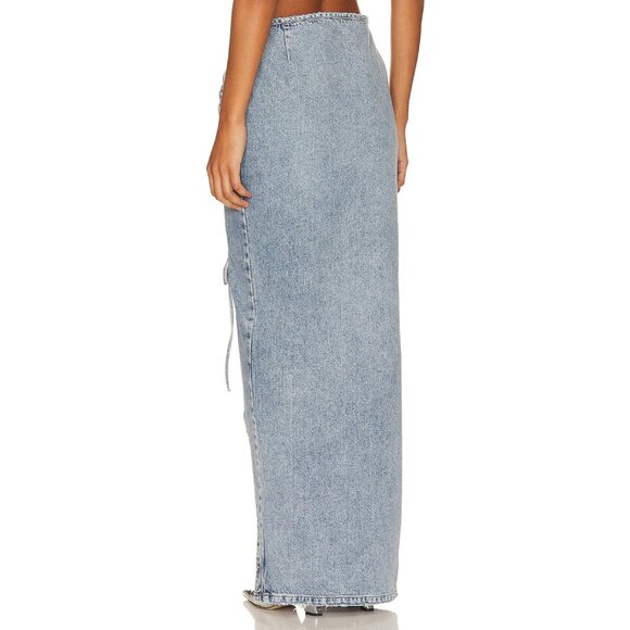 retrofete Zahlia Denim MaxiSkirt Alani Blue Womens Size 25 - Picture 4 of 12